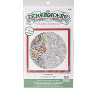 Design Works Crafts Zenbroidery Printed Fabric Pack-Baubles, Cotton, Multi, 25.5 x 25.5 x 0.1 cm