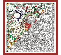 Design Works Crafts Zenbroidery Printed Fabric Pack-Santa's Sleigh, Cotton, Multi, 25.5 x 25.5 x 0.1 cm