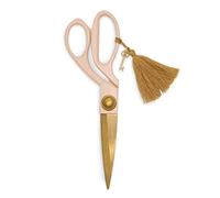 Design Works Dusty Blush - Scissors 6.4 Cm X 19.7 Cm, Scissors with Tassel & Charm, Painted Handles, Gold Blades with Etched Logo Blades Constructed of Stainless Steel Perfect for Office and School