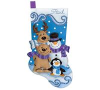 Design Works Felt Stocking Applique Kit 18" Long-Winter Friends