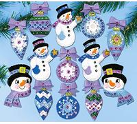 Design Works Frosty Fun Ornaments Felt Applique Kit for Embroidery - 100mm x 75mm - Each