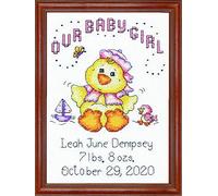 Design Works Girl Chick, Aida, 5"x7" 14 Count, 5" by 7"