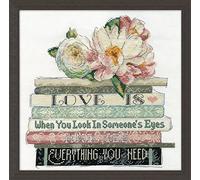 Design Works Love is-Cross Stitch Kit, Cotton, Multi-Colour, 25 x 25 x 0.1 cm
