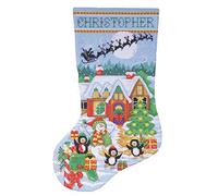 Design Works Penguin Party Stocking, Cotton, Pack of 1, Blue