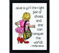 Design Works Right Pair of Shoes Cross Stitch Kit, Cotton, Multi-Colour, 13 x 18 x 0.1 cm