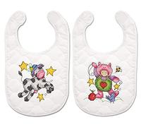 Design Works Stamped Bib Cross Stitch Kit 9"X14" 2/Pkg-Nursery Rhymes