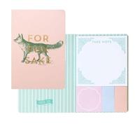 Design Works Sticky Notes - for Fox Sake 4.25" x 6.25" (10.7cm x 15.8cm) Includes 2 Square Blocks and 2 Pads of Page Flags 50 Sheets Per Pad, Gold Foil Accents on Cover, Printed with Soy Ink on