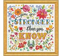 Design Works Stronger Cross Stitch Kit, Cotton, Multi-Colour, 25 x 25 x 0.1 cm