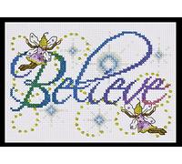 Design Works Tobin Believe Cross Stitch Kit, Multi-Colour
