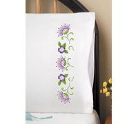 Design Works Tobin Stamped for Embroidery Pillowcase Pair 20"X30"-Jacobean