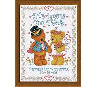 Design Works Two Hearts Wedding Sampler Cross Stitch Kit, Multi-Colour