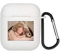 Design Your Own Airpods Case with Custom Photo and Text, Personalized Soft TPU Cover Compatible with Airpod Case 1st and 2nd Generation (White)