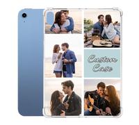 Design Your Own Case for iPad 10th Gen 2022 10.9 inch, Personalized Custom Multiple Photos Collage Picture Text Cover for Apple Tablet 10.9", Slim Lightweight [Corner Protection] Soft TPU Shell, Clear