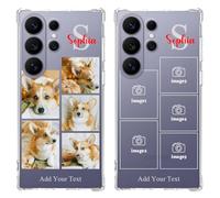 Design Your Own Case for Samsung Galaxy S26 Ultra 6.9 inch 2026, Custom Photo Collage Personalized Name Initials Phone Cover, 4-Corner Airbag Shockproof Anti-Drop Protection, Soft Slim TPU, Clear