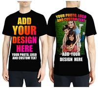 Design Your Own Custom 2 Sided Front and Back Printed Men’s T Shirt Add Image Text or Photo (3XL Black Multi Color)
