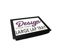 Design Your Own Extra Large Lap Tray. 49.8cm | Handmade Wooden Frame | Beanbag Cushioned Bottom | Computers, Laptops, Meals, Food, Crafting, TV, Dinner, Serving (Black)