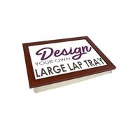 Design Your Own Extra Large Lap Tray. 49.8cm | Handmade Wooden Frame | Beanbag Cushioned Bottom | Computers, Laptops, Meals, Food, Crafting, TV, Dinner, Serving (Brown)