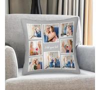 Design Your Own Pillow Case - Personalized Cushion Cover with Text & Photo Collage - Unique Gift for Friends, Couples, Family - Birthday, Christmas