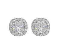 "Design Zircon Square Stud Earrings" High-End Earrings for Women Simple Geometric Studded Earrings Pendulum Dating Versatile White Yellow Statement Earrings, one size, Plastic, No Gemstone