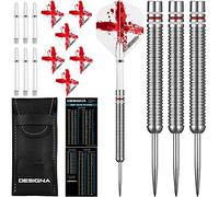 Designa D0722 Patriot | 24g Premium 90% Tungsten Straight Barrel National Flag Darts, England, Silver