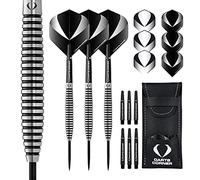 Designa Darts Corner Warfare Darts | Steel Tip Darts Set | 80% Tungsten Barrels | Black Ring, M3 24g (D0621)