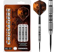 DESIGNA DARTS Crusader V2 | Steel Tip Darts Set | 80% Tungsten Barrels | Standard, M3, 24g (D0707)