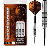 DESIGNA DARTS Crusader V2 | Steel Tip Darts Set | 80% Tungsten Barrels | Standard, M4, 25g (D0709)