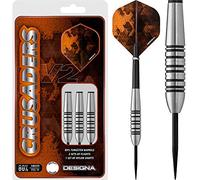 DESIGNA DARTS Crusader V2 | Steel Tip Darts Set | 80% Tungsten Barrels | Standard, M5, 26g (D0712)