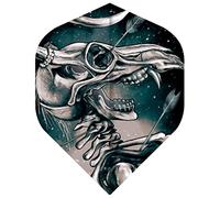 DESIGNA DARTS F3407 Horror Show | 100 Micron Halloween and Horror Inspired Premium Darts Flights in Standard No. 2 Shape, 1 Set of 3 Flights, Animal Skull