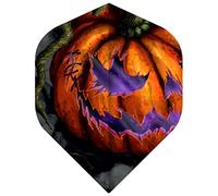 DESIGNA DARTS F3410 Horror Show | 100 Micron Halloween and Horror Inspired Premium Darts Flights in Standard No. 2 Shape, 1 Set of 3 Flights, Pumpkin King
