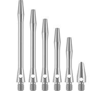 DESIGNA DARTS Metal Dart Shafts | 3 Sets of Anodised Aluminium Metal Stems, Long, Silver, 53mm