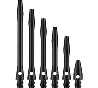 DESIGNA DARTS Metal Dart Shafts | 3 Sets of Anodised Aluminium Metal Stems, Micro, Black, 12.5mm