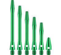 DESIGNA DARTS Metal Dart Shafts | 3 Sets of Anodised Aluminium Metal Stems, Micro, Green, 12.5mm