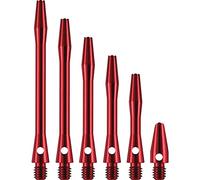DESIGNA DARTS Metal Dart Shafts | 3 Sets of Anodised Aluminium Metal Stems, Micro, Red, 12.5mm