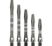 DESIGNA DARTS Multiline Shafts | 10 Sets of Aluminium Metal Dart Stems with Regrooved Detailing, Medium, Gun Metal, 47mm