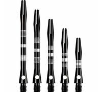 DESIGNA DARTS Multiline Shafts | 3 Sets of Aluminium Metal Dart Stems with Regrooved Detailing, Long, Black, 53mm