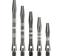 DESIGNA DARTS Multiline Shafts | 3 Sets of Aluminium Metal Dart Stems with Regrooved Detailing, Long, Gun Metal, 53mm