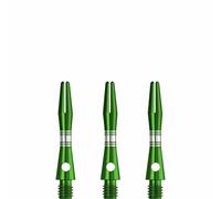DESIGNA DARTS Multiline Shafts | 3 Sets of Aluminium Metal Dart Stems with Regrooved Detailing, X Short, Green, 29mm