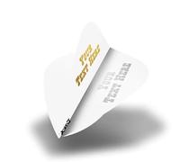 DESIGNA DARTS Personalised 100 Micron Flights | Custom Hot Foil Print Dart Flights | 10 Sets of 3 Flights, Kite, White (PF9009WH-PERS10)