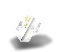 DESIGNA DARTS Personalised 100 Micron Flights | Custom Hot Foil Print Dart Flights | 10 Sets of 3 Flights, Standard, Clear (PF9006CL-PERS10)