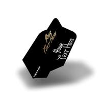 DESIGNA DARTS Personalised 100 Micron Flights | Custom Hot Foil Print Dart Flights | 5 Sets of 3 Flights, Slim, Black (PF9008BK)