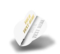 DESIGNA DARTS Personalised 100 Micron Flights | Custom Hot Foil Print Dart Flights | 5 Sets of 3 Flights, Pear, White (PF9007WH)