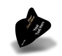 DESIGNA DARTS Personalised 75 Micron Flights | Custom Hot Foil Print Dart Flights | 10 Sets of 3 Flights, Kite, Black (PF9013BK-PERS10)