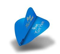 DESIGNA DARTS Personalised 75 Micron Flights | Custom Hot Foil Print Dart Flights | 5 Sets of 3 Flights, Kite, Blue (PF9013BL)