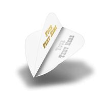 DESIGNA DARTS Personalised 75 Micron Flights | Custom Hot Foil Print Dart Flights | 5 Sets of 3 Flights, Kite, White (PF9013WH)