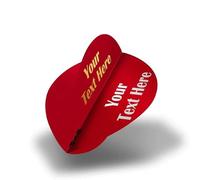 DESIGNA DARTS Personalised 75 Micron Flights | Custom Hot Foil Print Dart Flights | 5 Sets of 3 Flights, Pear, Red (PF9012RD)