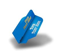 DESIGNA DARTS Personalised 75 Micron Flights | Custom Hot Foil Print Dart Flights | 5 Sets of 3 Flights, Slim, Blue (PF9014BL)