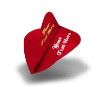 DESIGNA DARTS Personalised 75 Micron Flights | Custom Hot Foil Print Dart Flights | 5 Sets of 3 Flights, Kite, Red (PF9013RD)