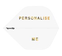 DESIGNA DARTS Personalised 75 Micron Flights | Custom Hot Foil Print Dart Flights | 5 Sets of 3 Flights, Standard, White (PF9011WH)
