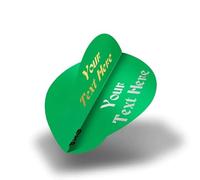 DESIGNA DARTS Personalised 75 Micron Flights | Custom Hot Foil Print Dart Flights | 5 Sets of 3 Flights, Pear, Green (PF9012GN)